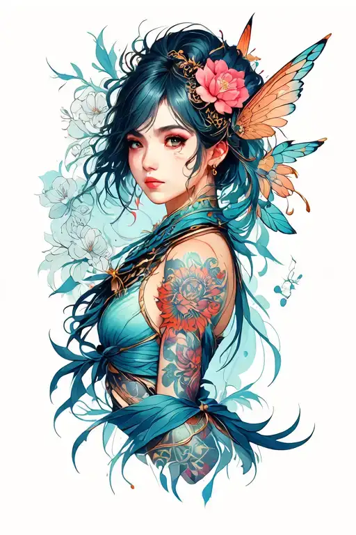 Me in images of unique inspirations for tattoos that have a warrior or oriental fairy, something that represents feeling tattoo design idea