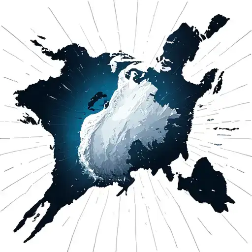 Antarctica map outline tattoo design idea