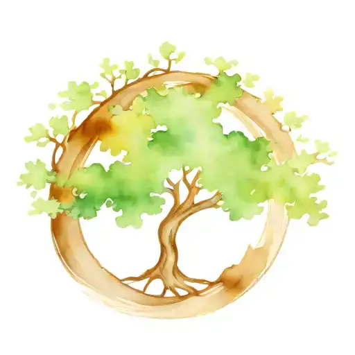 oak tree intertwined symbolizing family and endurance tattoo design idea