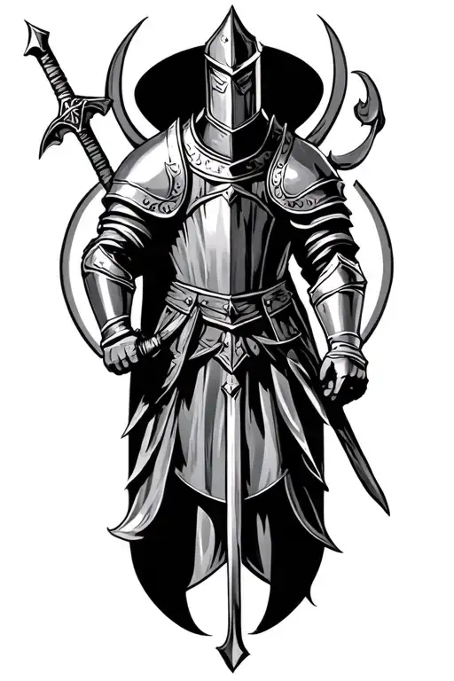 old English Knight tattoo design idea