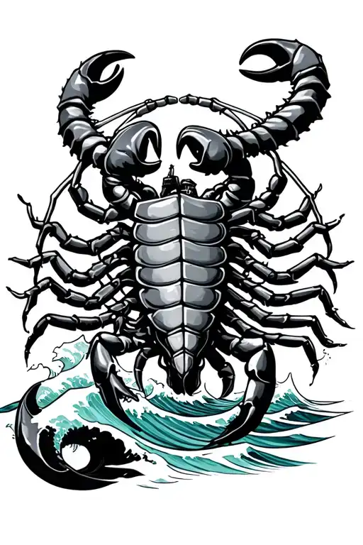 scorpion compas neptun waves Ship tattoo design idea