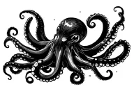 Octopus with its tentacles open tattoo design idea