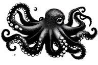 Octopus with its tentacles open tattoo design idea