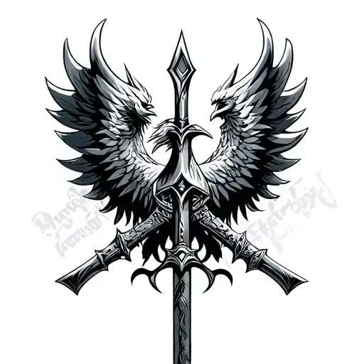 Trident Phoenix Casque Gladiator Maximus tattoo design idea