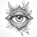 angels eye surrounded tattoo design idea
