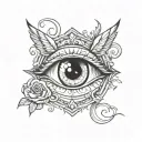 angels eye surrounded tattoo design idea