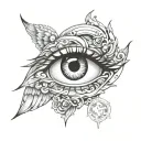 angels eye surrounded tattoo design idea