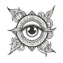 angels eye surrounded tattoo design idea