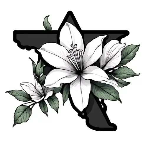 tennessee stars with mississippi magnolias tattoo design idea