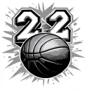 Basketball number 22 tattoo design idea