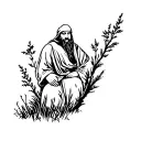 Hermit in nature tattoo design idea