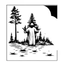 Hermit in nature tattoo design idea