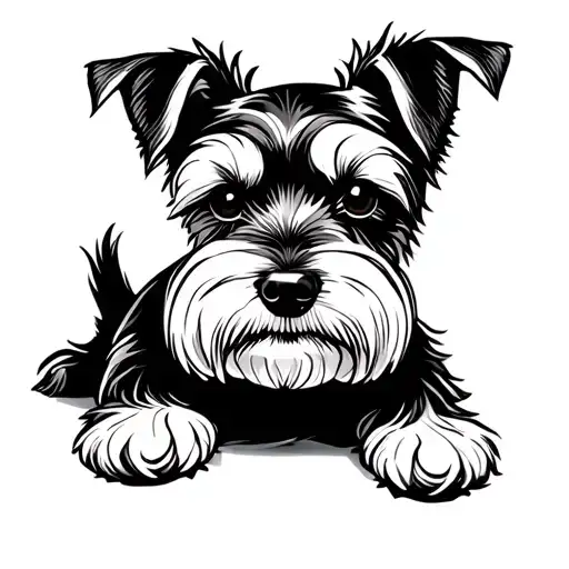 Schnauzer miniature mini tattoo design idea