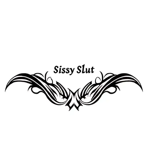 "Sissy Slut" "Sissy Slut" "tribal" "pinstripes" "color" tattoo design idea