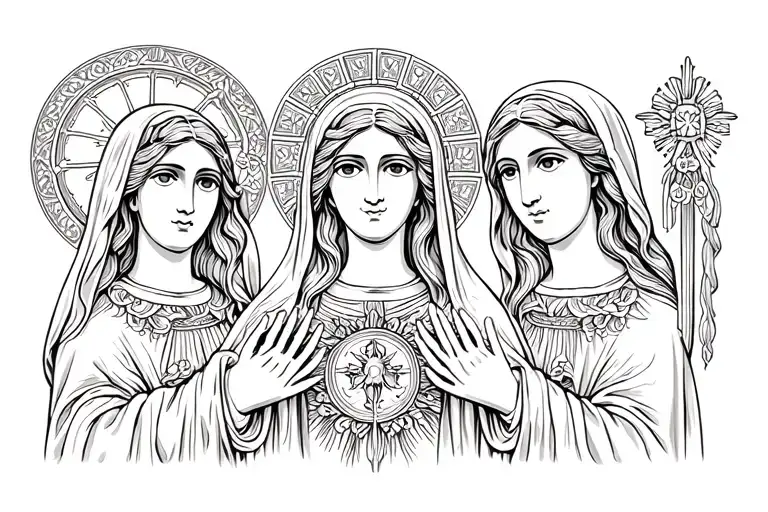 god and Virgin Mary  tattoo design idea