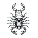 scorpion with mechanical tools forming a skull tattoo design idea