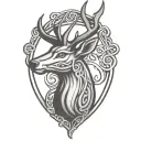 celtic deer head tattoo design idea