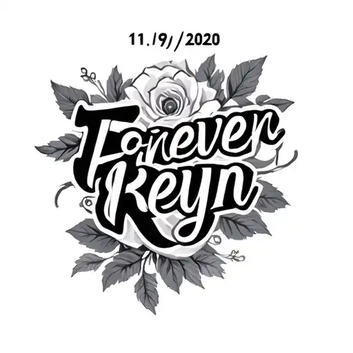 "11/19/2020. Forever Reyn" "11/19/2020. Forever Reyn" Memoriam tattoo design featuring tattoo design idea
