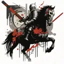 Knight with sword shield and skull tattoo design idea