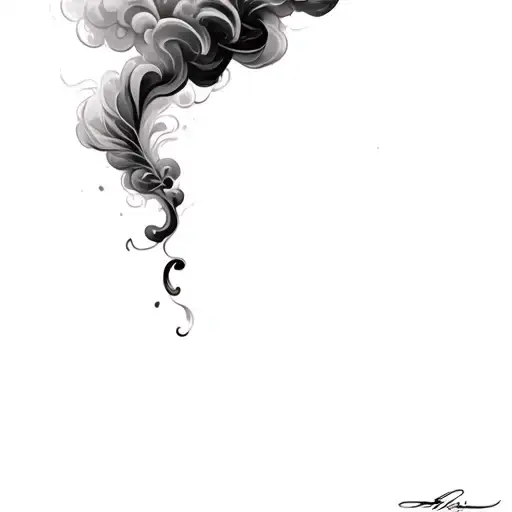 Coverup Clouds and Smoke tattoo design idea
