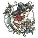 A angle type princes girl tattoo design idea