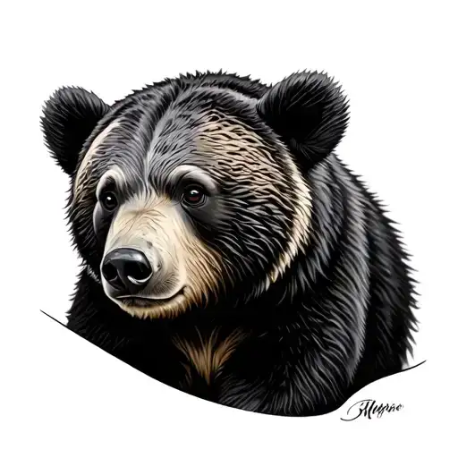 bear cubs neo traditional tattoo design idea