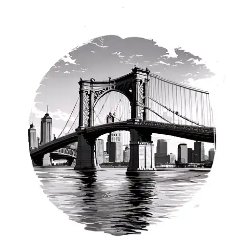 DeSoto Bridge Memphis beneath Brooklyn Bridge Four glyph tattoo design idea