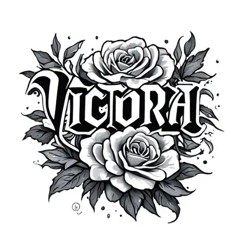 Victoria name tattoo design idea