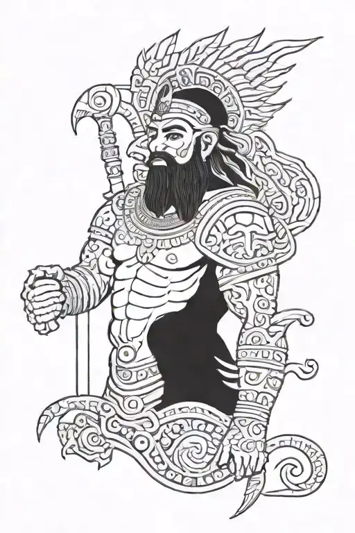 gilgamesh sumerian god tattoo design idea