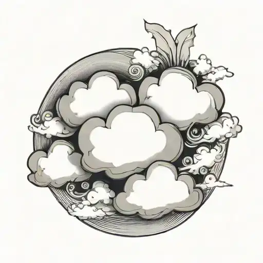 Coverup Clouds and Smoke tattoo design idea