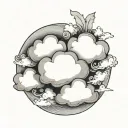 Coverup Clouds and Smoke tattoo design idea