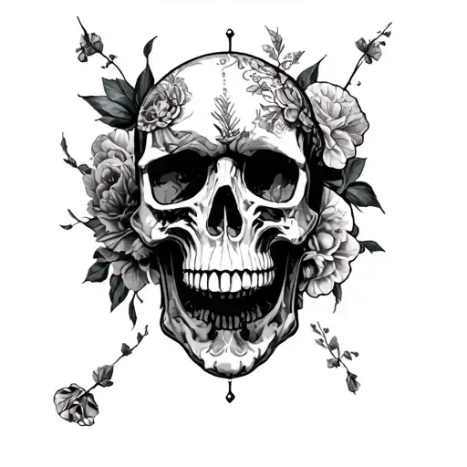 irish skulls sleeve featuring a collage tattoo design idea