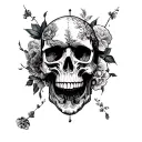 irish skulls sleeve featuring a collage tattoo design idea