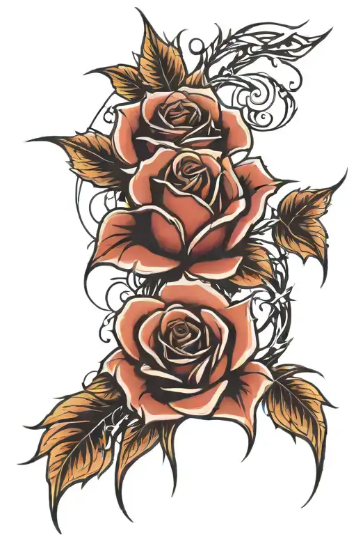 roses spikes going tattoo design idea