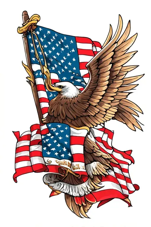 patriotic American flag tattoo design idea