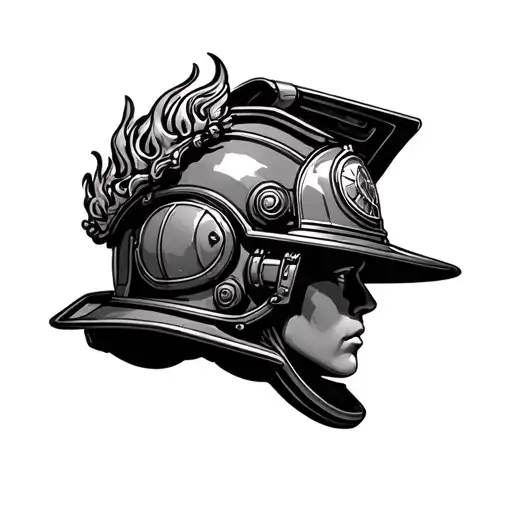 Fire Helmet tattoo design idea