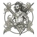 hurley stick figure tattoo design idea