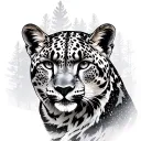 snow leopard forest landscape with a hidden tattoo design idea