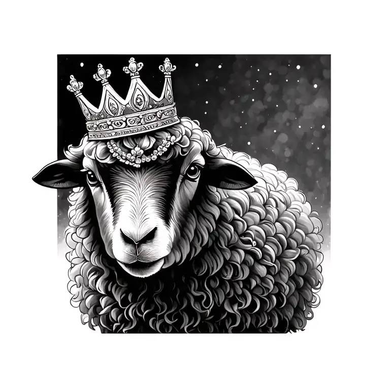 black sheep with crown girly tattoo tattoo design idea