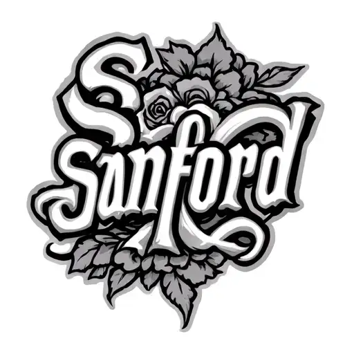 "SANFORD" "SANFORD" Last Name tattoo design idea