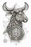 astrological sign of taurus virgo and capricorn tattoo design idea