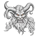 krampus head tattoo design idea