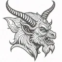 krampus head tattoo design idea