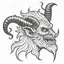 krampus head tattoo design idea