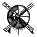 Gothic windmill dutch style tattoo design idea