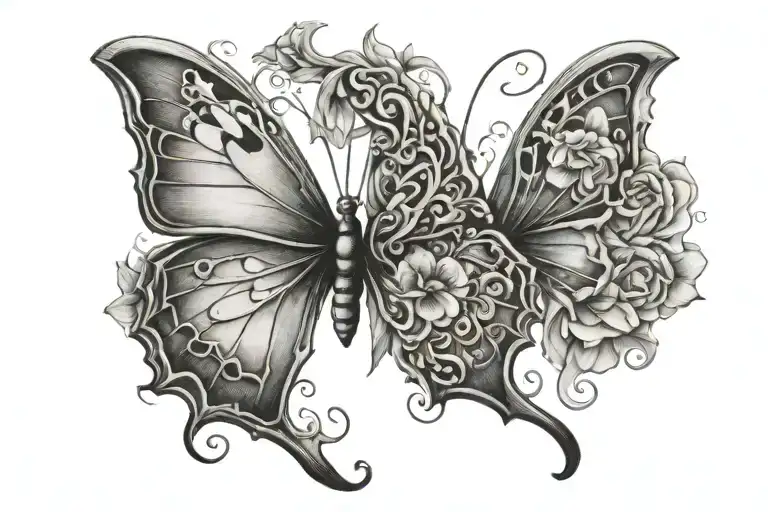 butter fly tattoo design idea