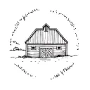 old barn building tattoo design idea