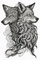Wolf tattoo, side profile with a slightly evil look and in a fineline style with not so many details tattoo design idea