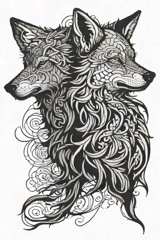 Wolf tattoo, side profile with a slightly evil look and in a fineline style with not so many details tattoo design idea