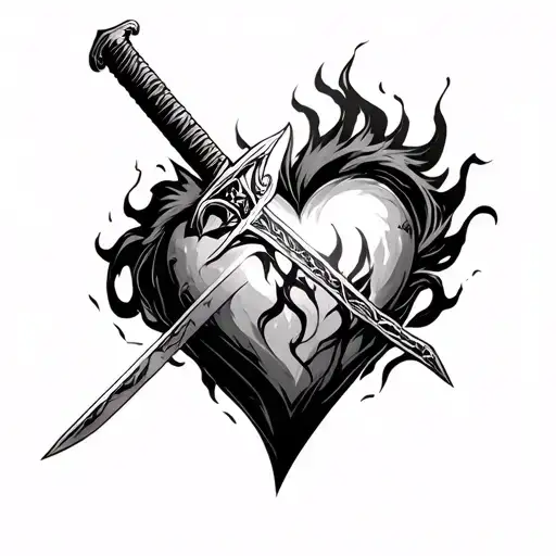 rengoku sword set your heart ablaze tattoo design idea